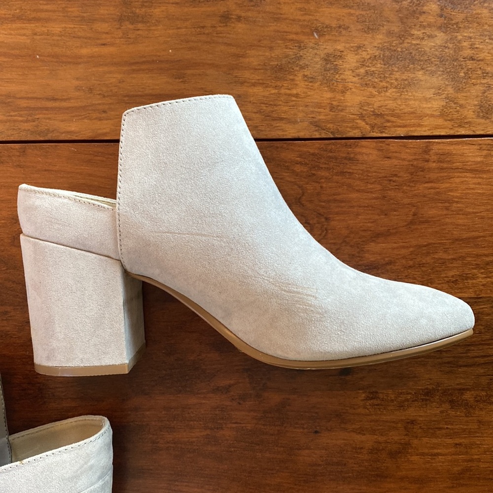 Express Light Grey Open Back Booties - 7 - image 7